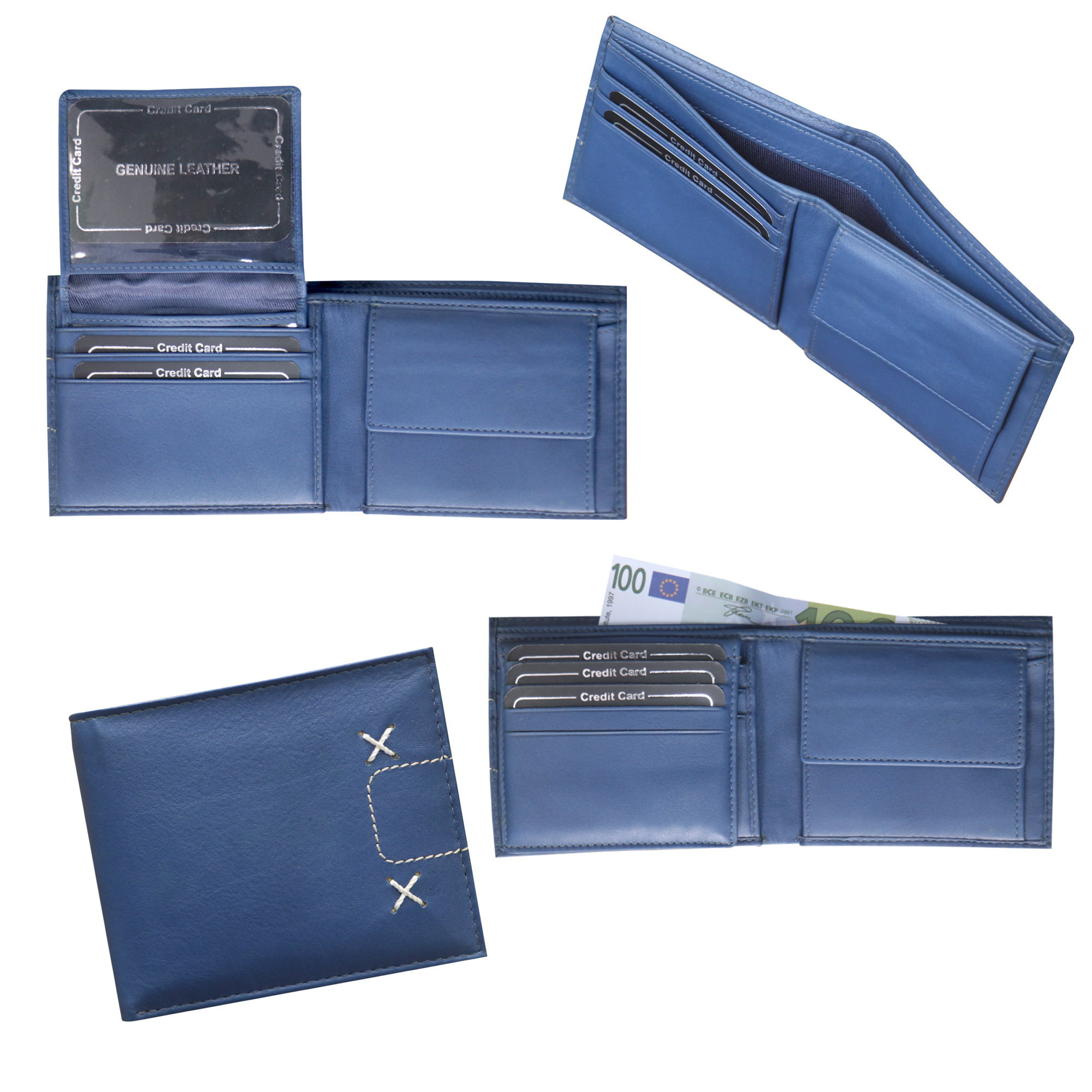 Deep Blue Executive Leather Wallet